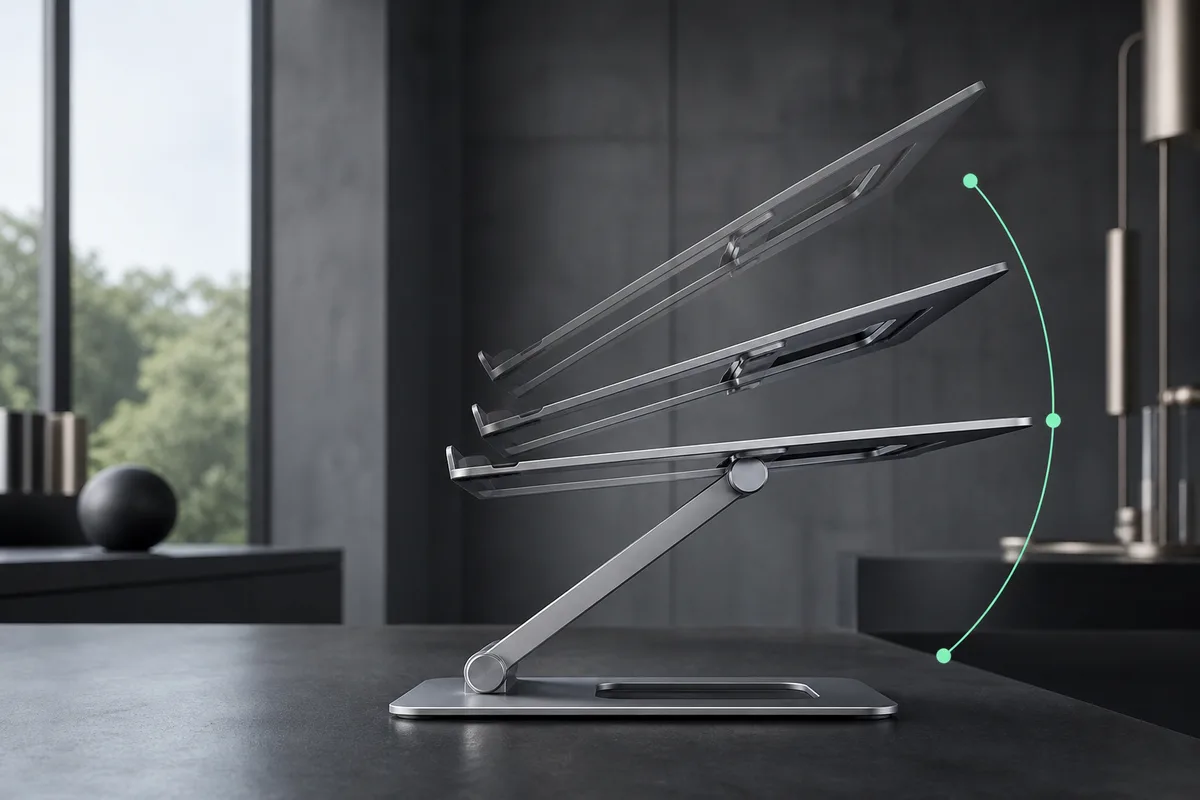 Laptop stand angle adjustment test
