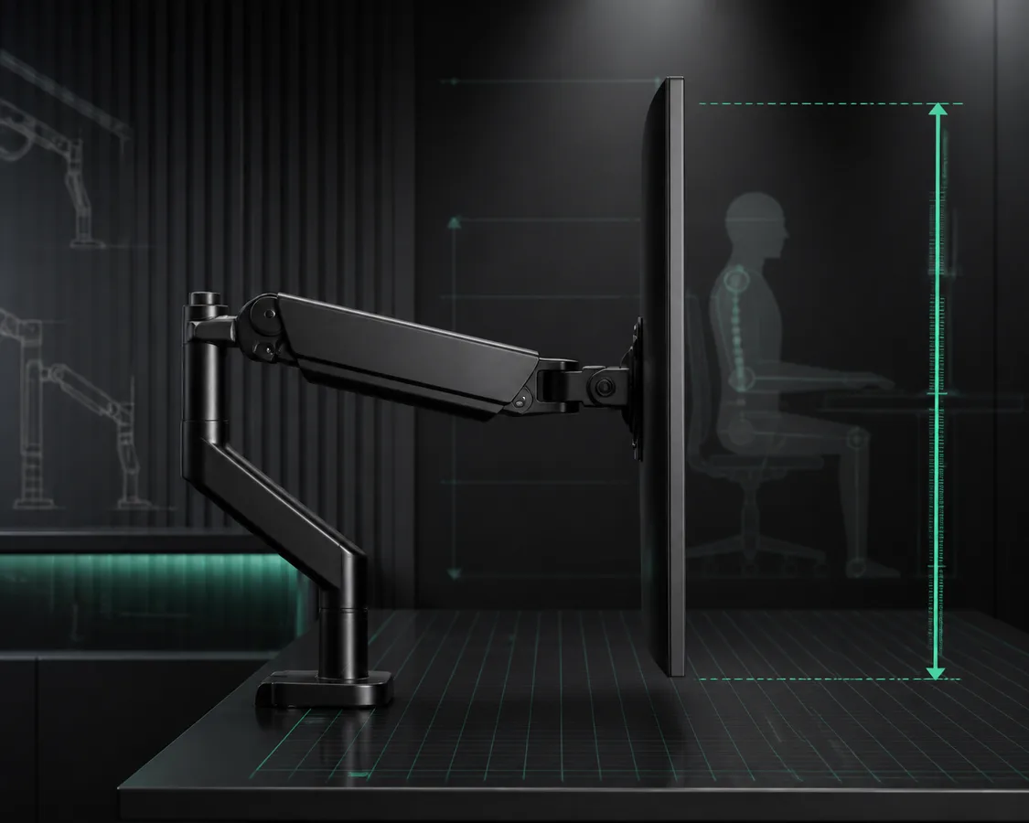 Monitor arm height range laboratory test