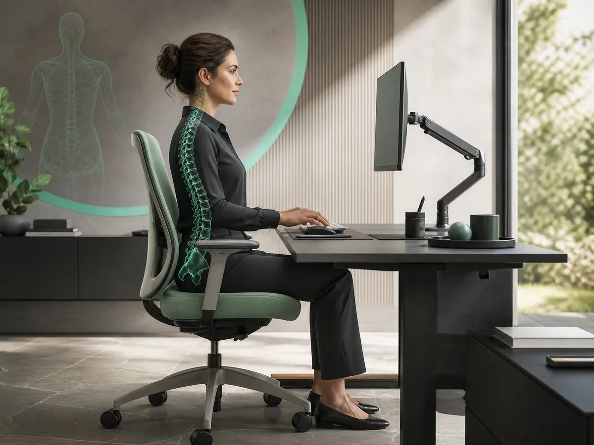 Morning desk posture alignment